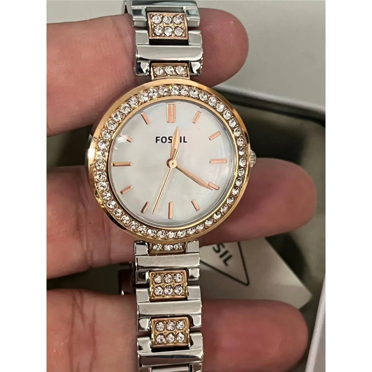 Fossil BQ3337 Karli Three-hand Two-tone Watch