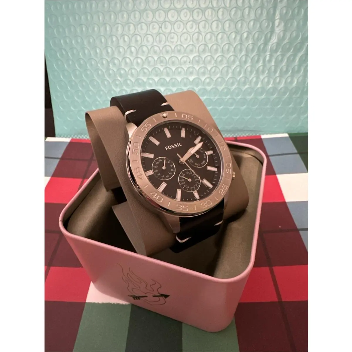 Fossil Black Leather Men`s BQ2708 Watch