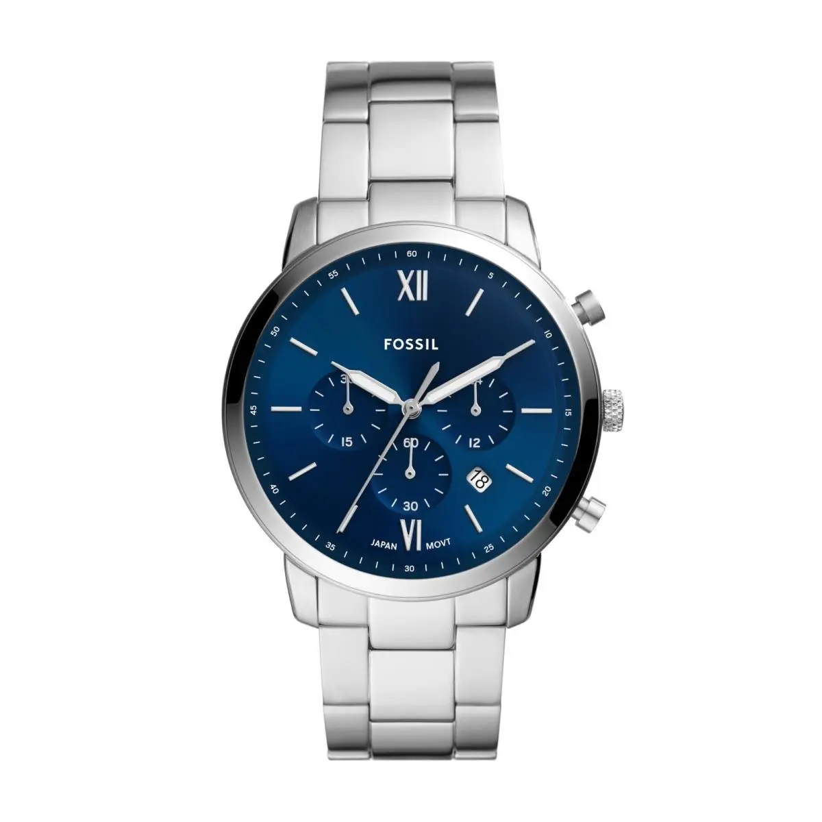 Men`s Watch Neutra Quartz Stainless Steel 44MM Silver/blue by Fossil