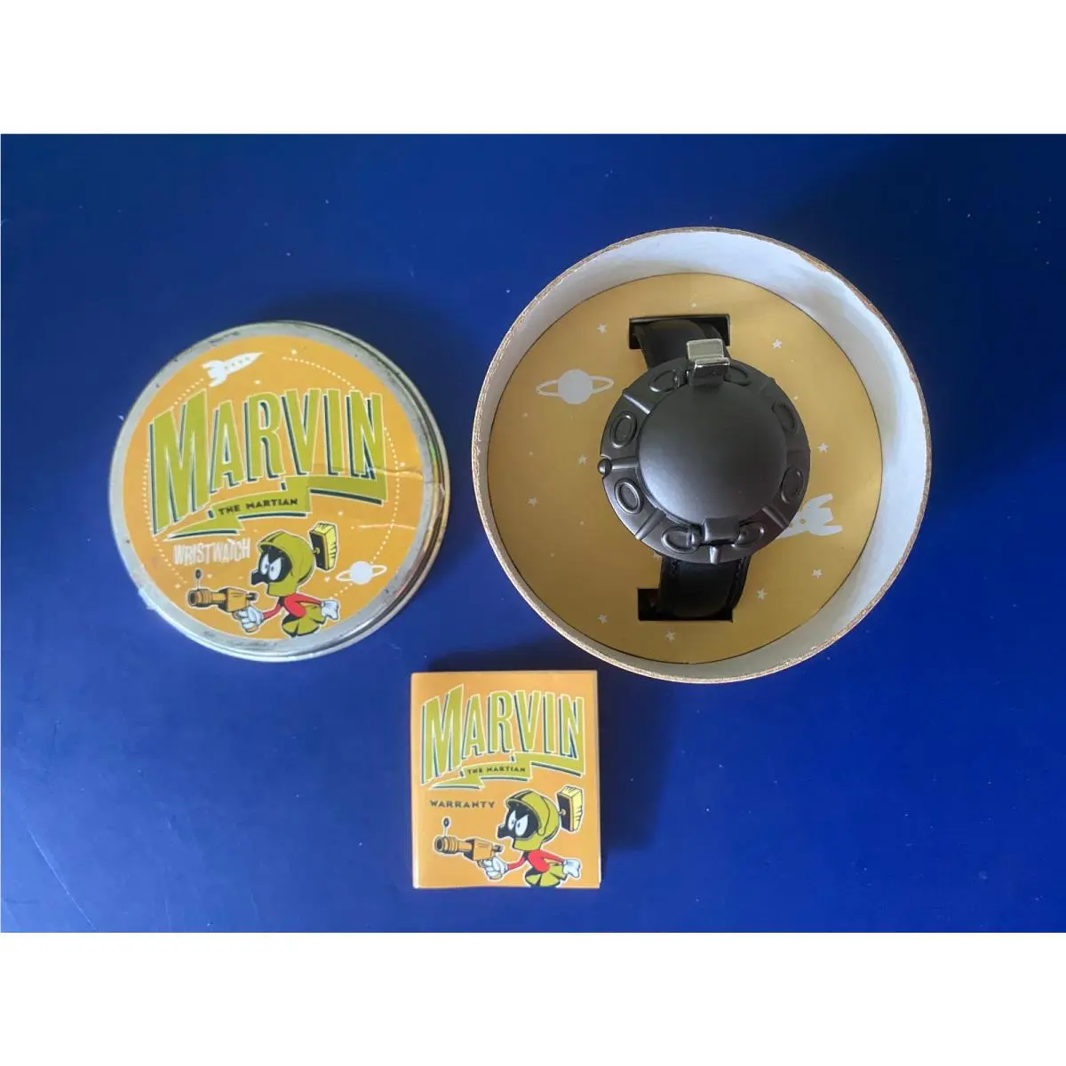 Marvin The Martian Fossil Watch Flip Open 1995 Rare