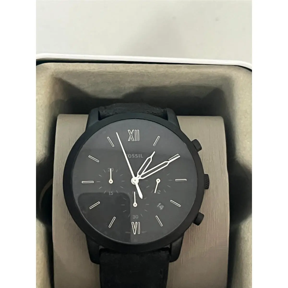 Fossil FS5503 Neutra Chronograph Black Leather Watch