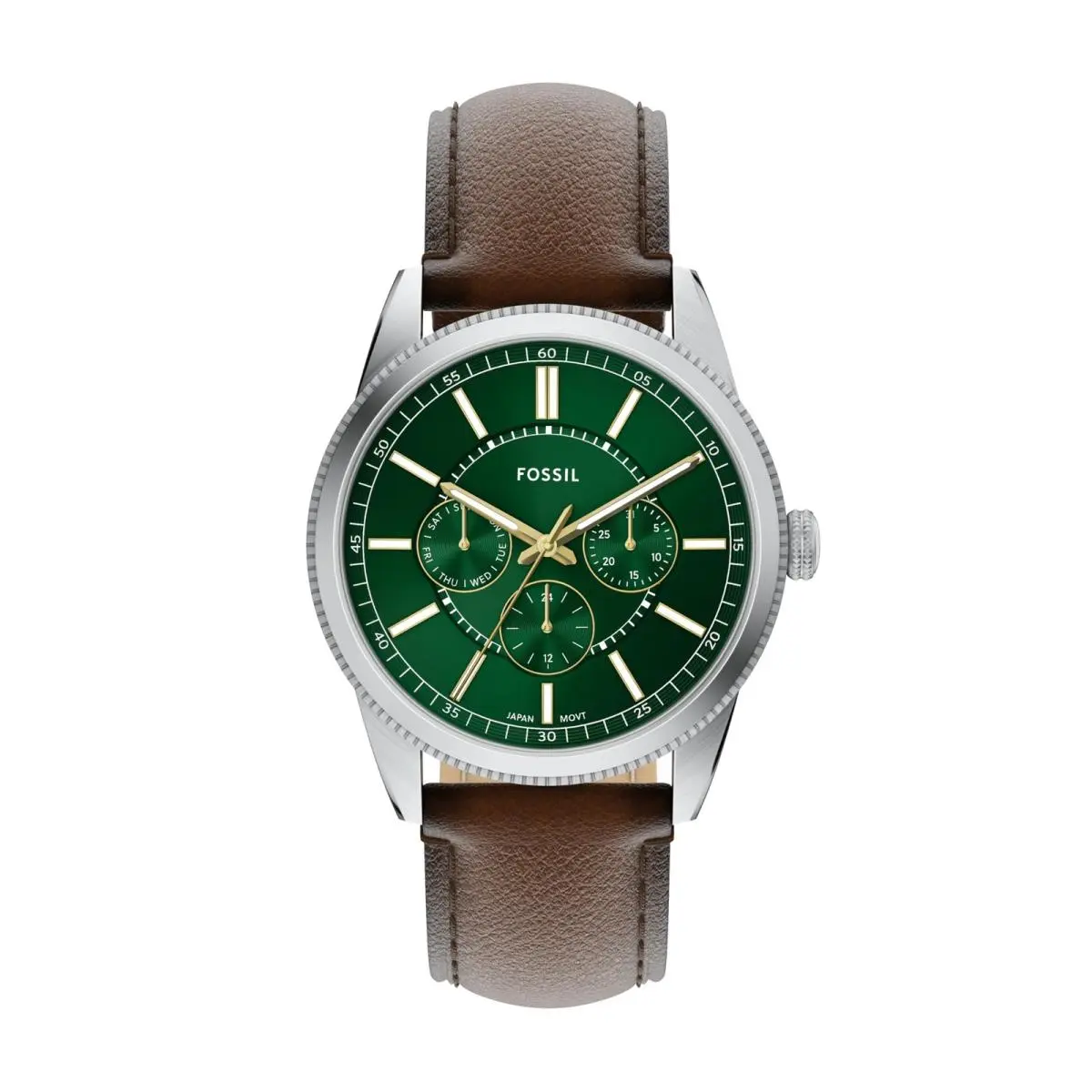 Men`s Watch Pearson Multifunction Watch For Men Brown/silver/green by Fossil