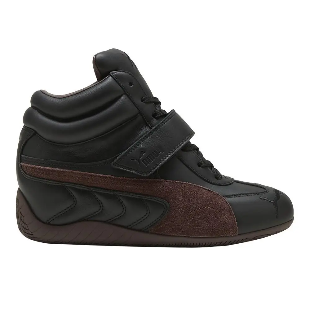 Puma Speedcat Wedge Leather Lace Up Womens Black Sneakers Casual Shoes 40812002