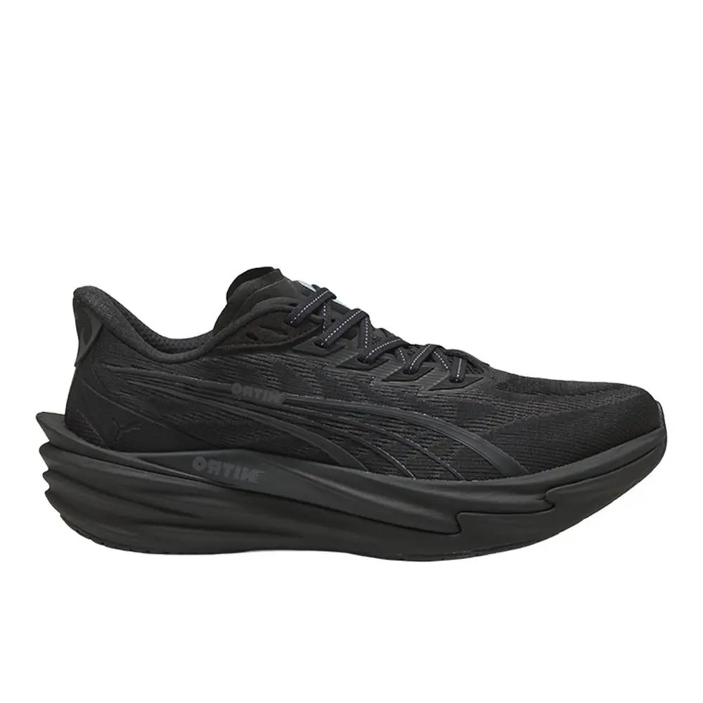 Puma Deviate Nitro 4 Wide Running Mens Black Sneakers Casual Shoes 31290102