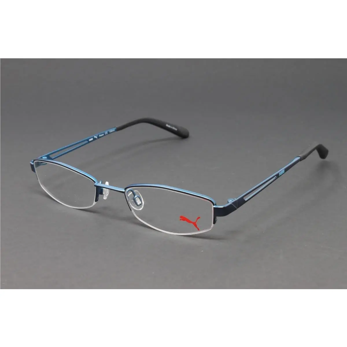 Puma Unisex Eyeglasses Small Frame Blue 48mm Half Rim Metal PU15337-BL
