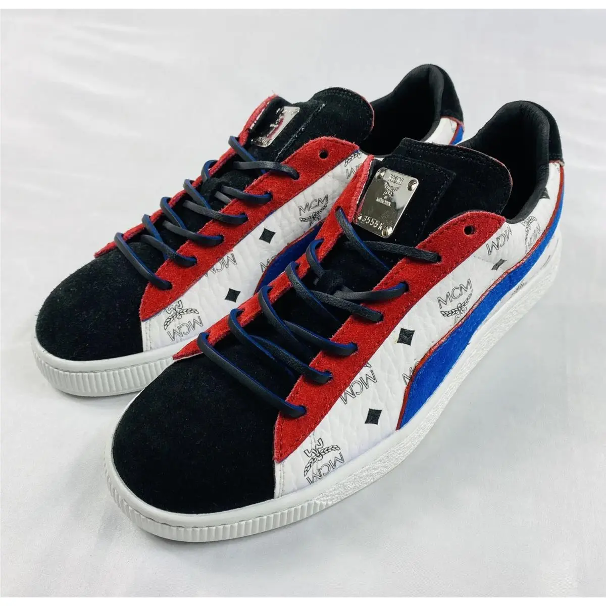 Puma Suede Classic X Mcm White Pblack-mykonos Blue Size Mens 7