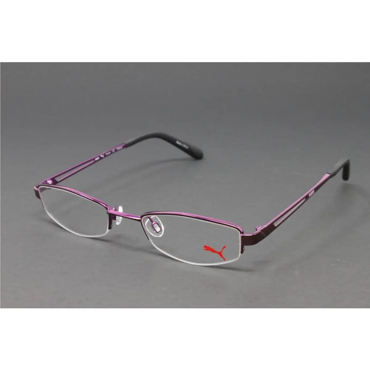 Puma Unisex Eyeglasses Small Frame Purple 46mm Half Rim Metal PU15337-PU