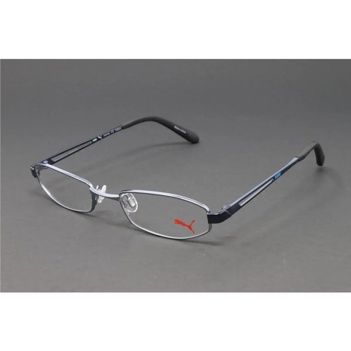 Puma Unisex Eyeglasses Small Frame Blue 50mm Rectangular Metal PU15336-BL