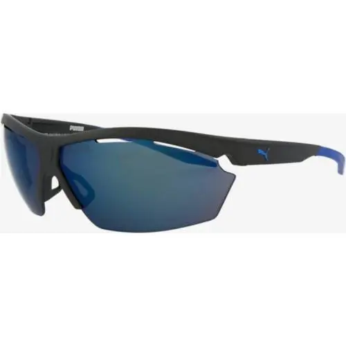 Sunglasses Grey Blue Luxury Eyewear Made In Italy 64-11-140 PU00058-003 by Puma
