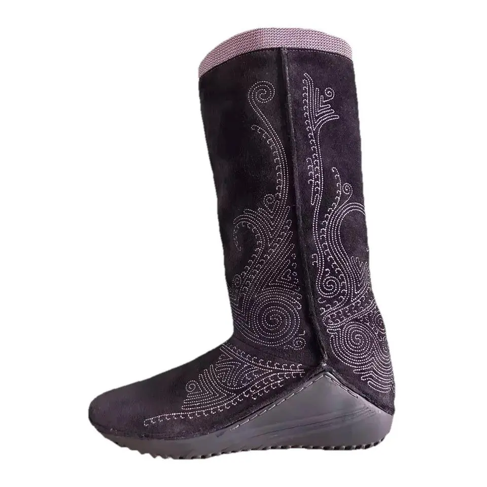 Puma Monsoon Tall Boots Embroidered Suede Leather Size 9.5 Newnobox