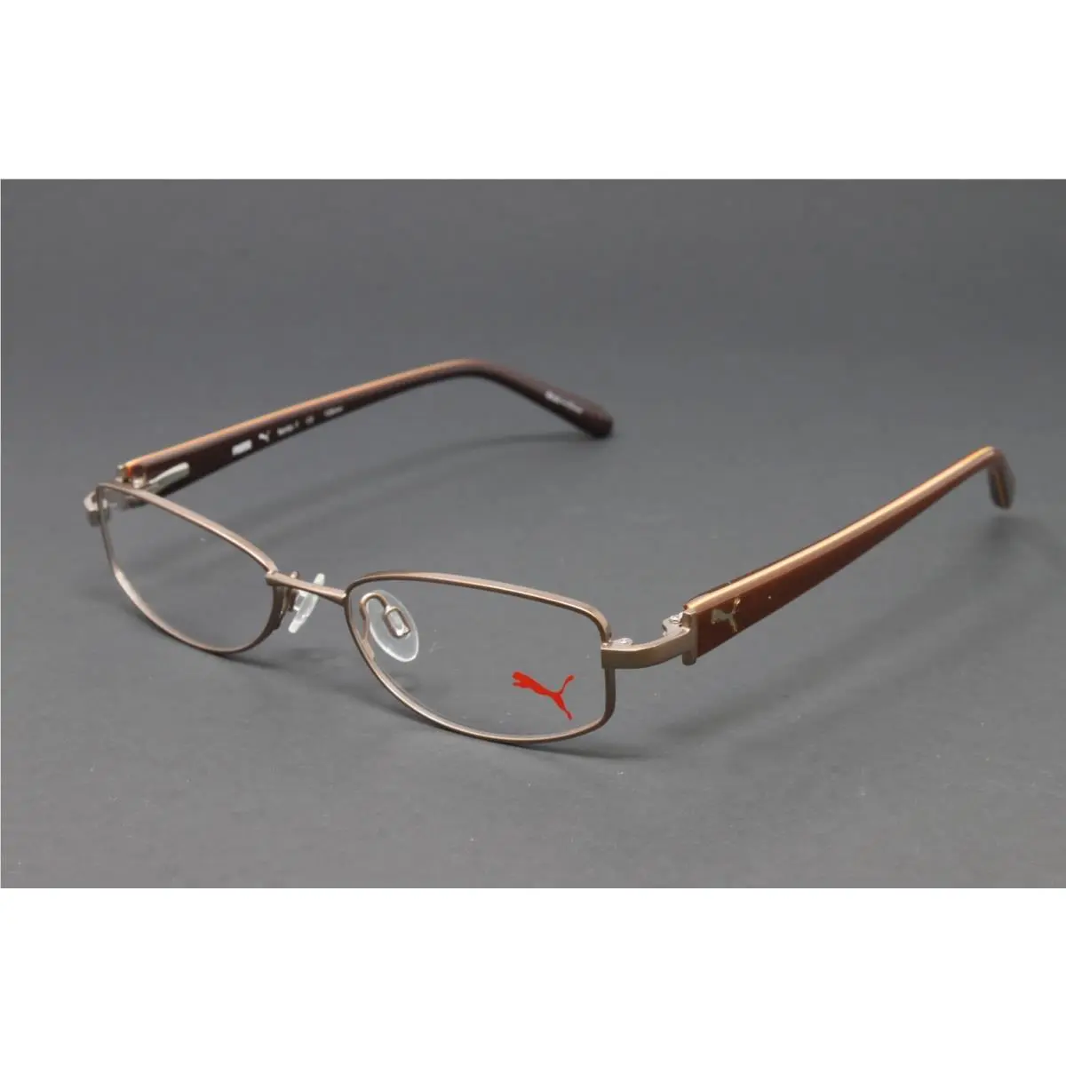 Puma Unisex Eyeglasses Small Frame Brown 48mm Rectangle Metal PU15356-BR