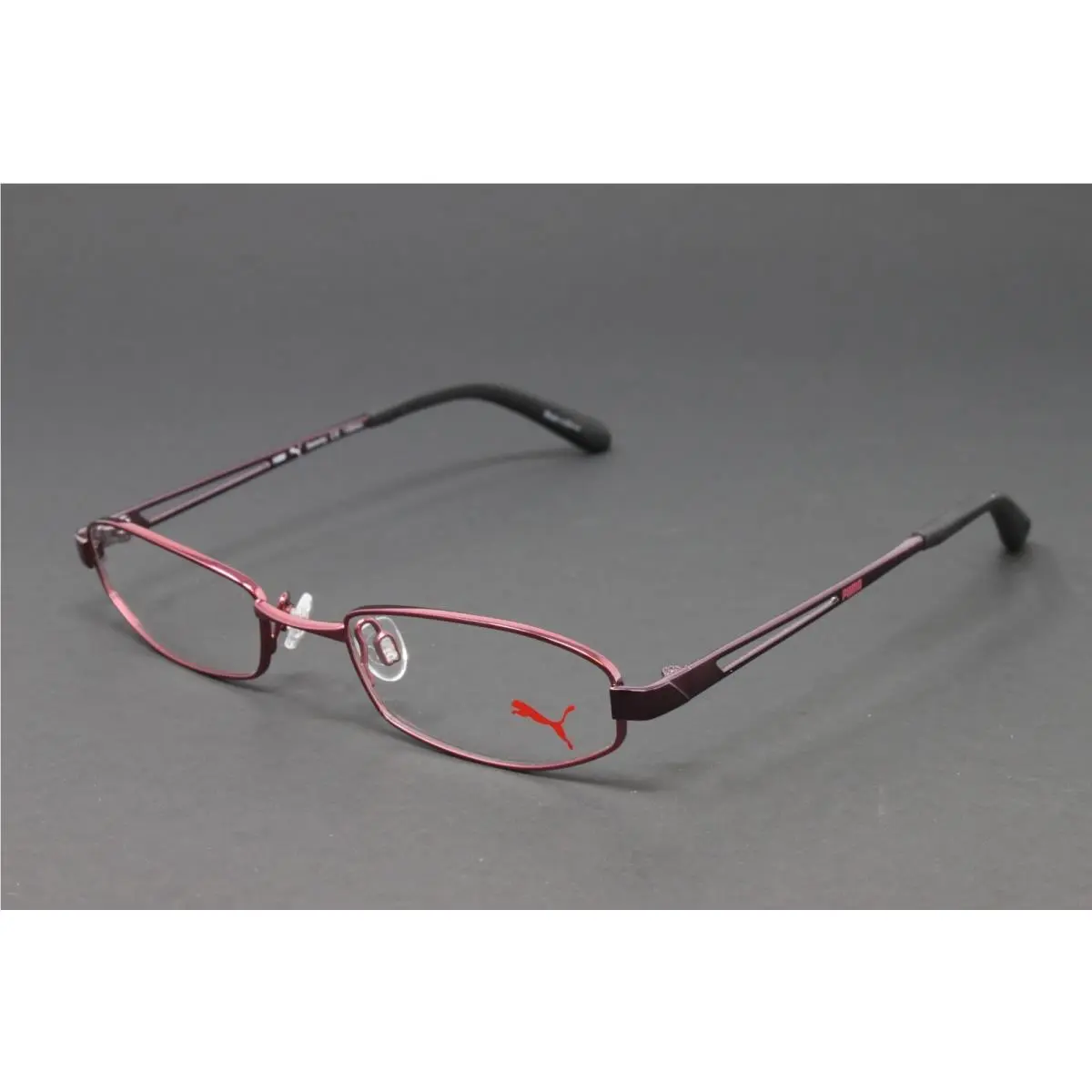 Puma Unisex Eyeglasses Small Frame Wine 50mm Rectangular Metal PU15336-WI