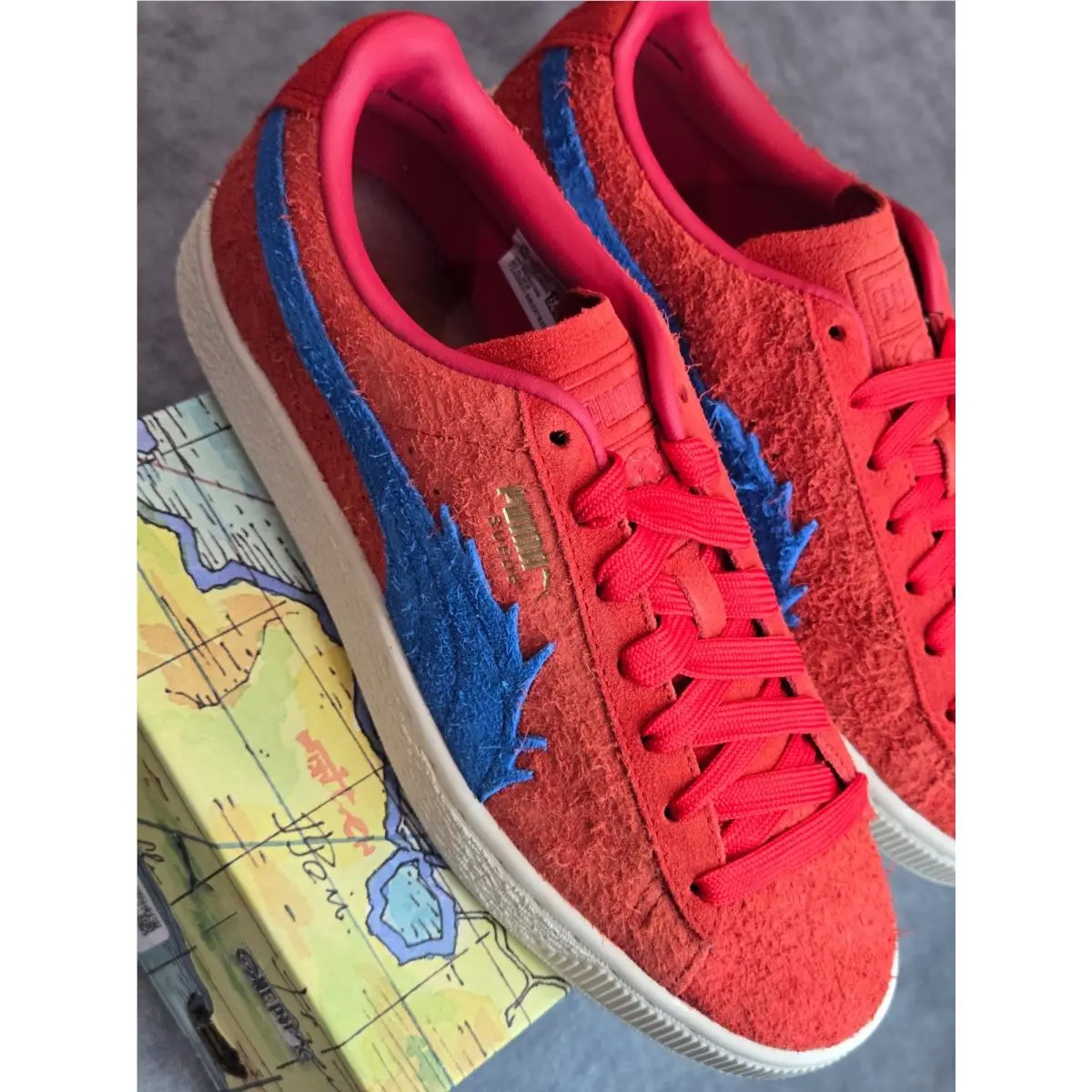 Puma shoes - PUMA  X One Piece Suede Buggy Lace Up - 396648-01 - Red 4