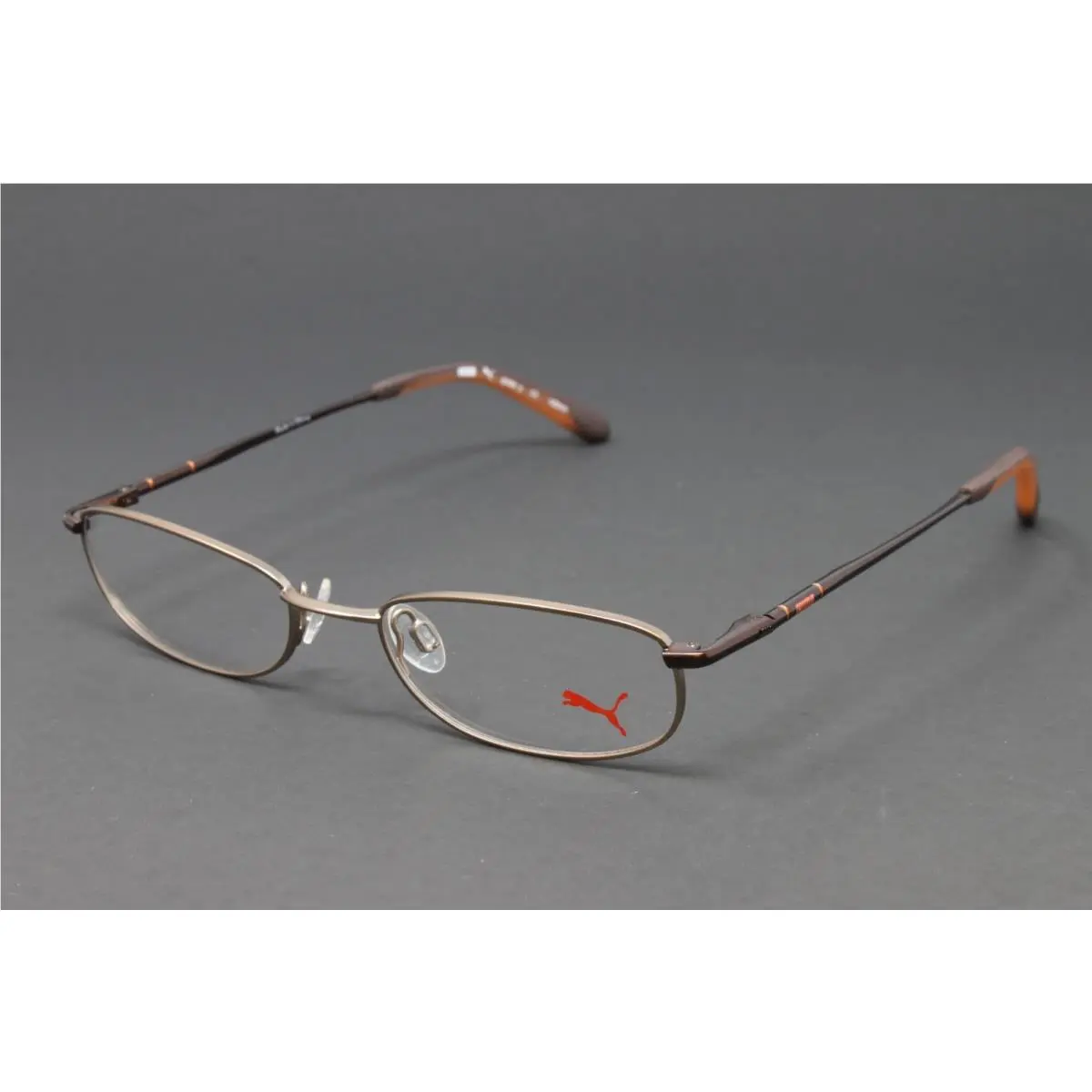 Puma Unisex Eyeglasses Small Frame Brown 50mm Rectangle Metal PU15354-BR