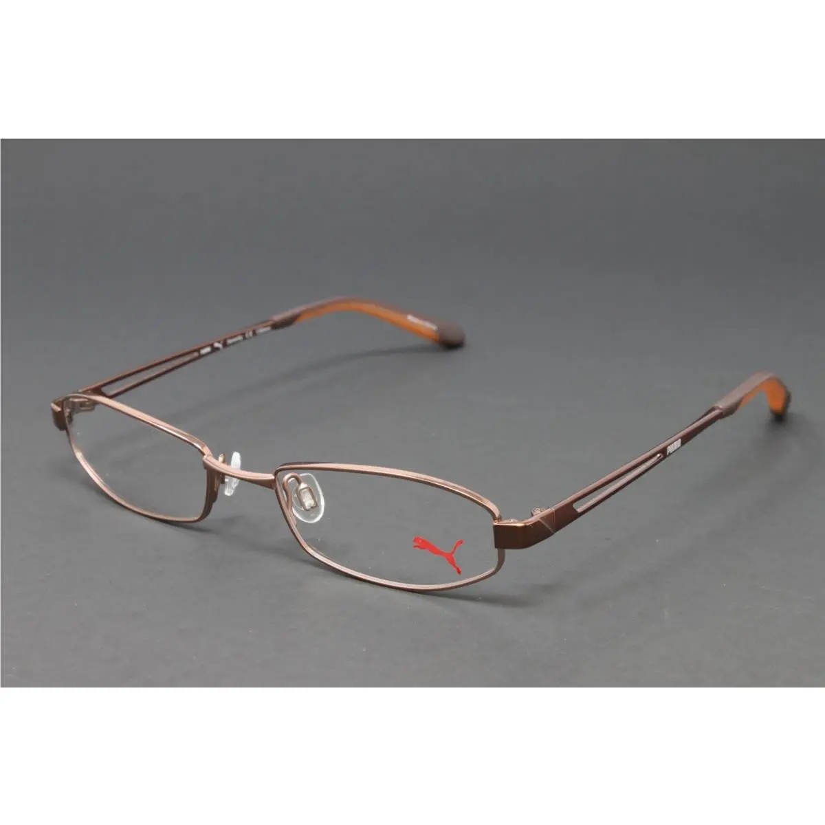Puma Unisex Eyeglasses Small Frame Brown 48mm Rectangular Metal PU15336-BR