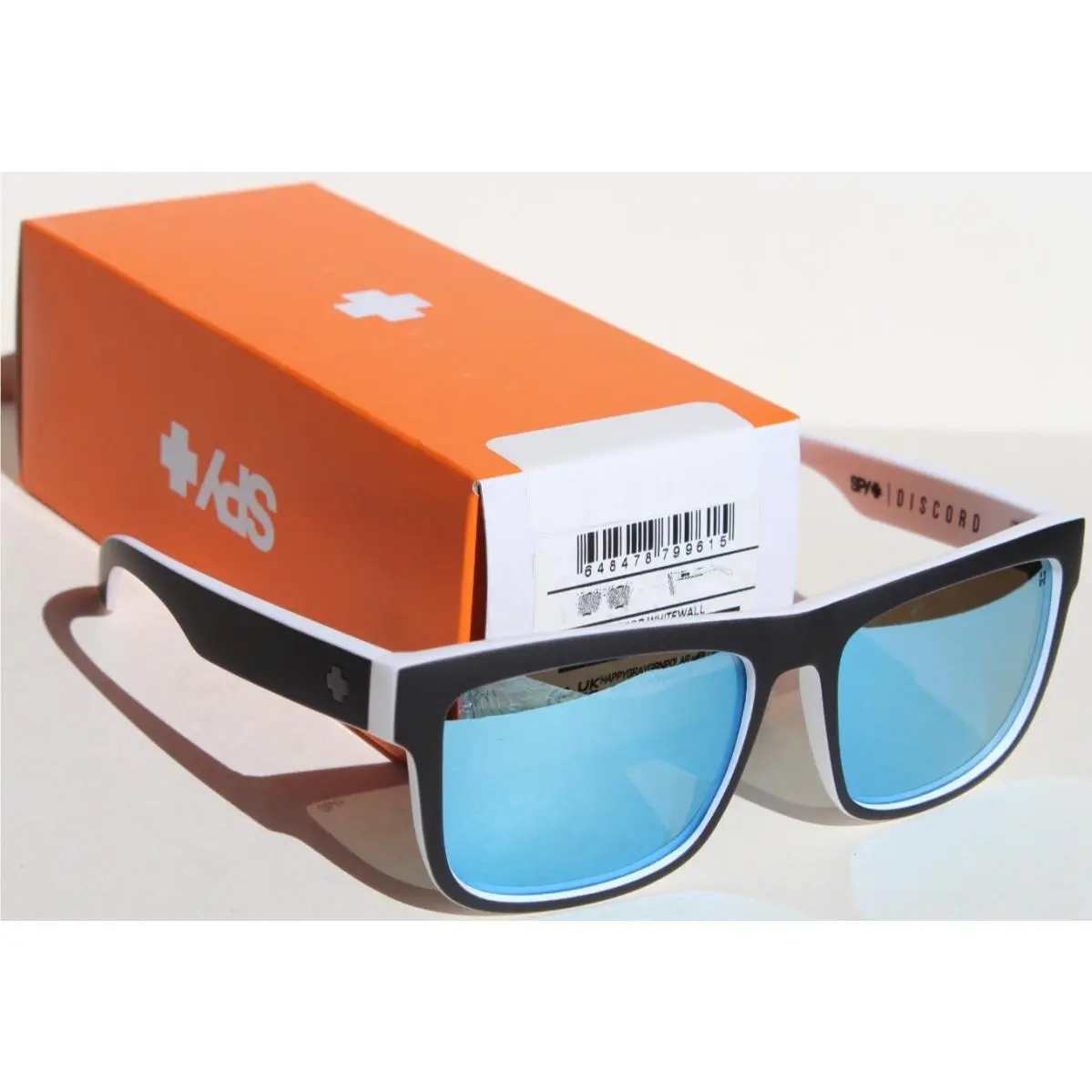 Spy Optics Discord Polarized Sunglasses Whitewall/happy Gray Blue Mirror