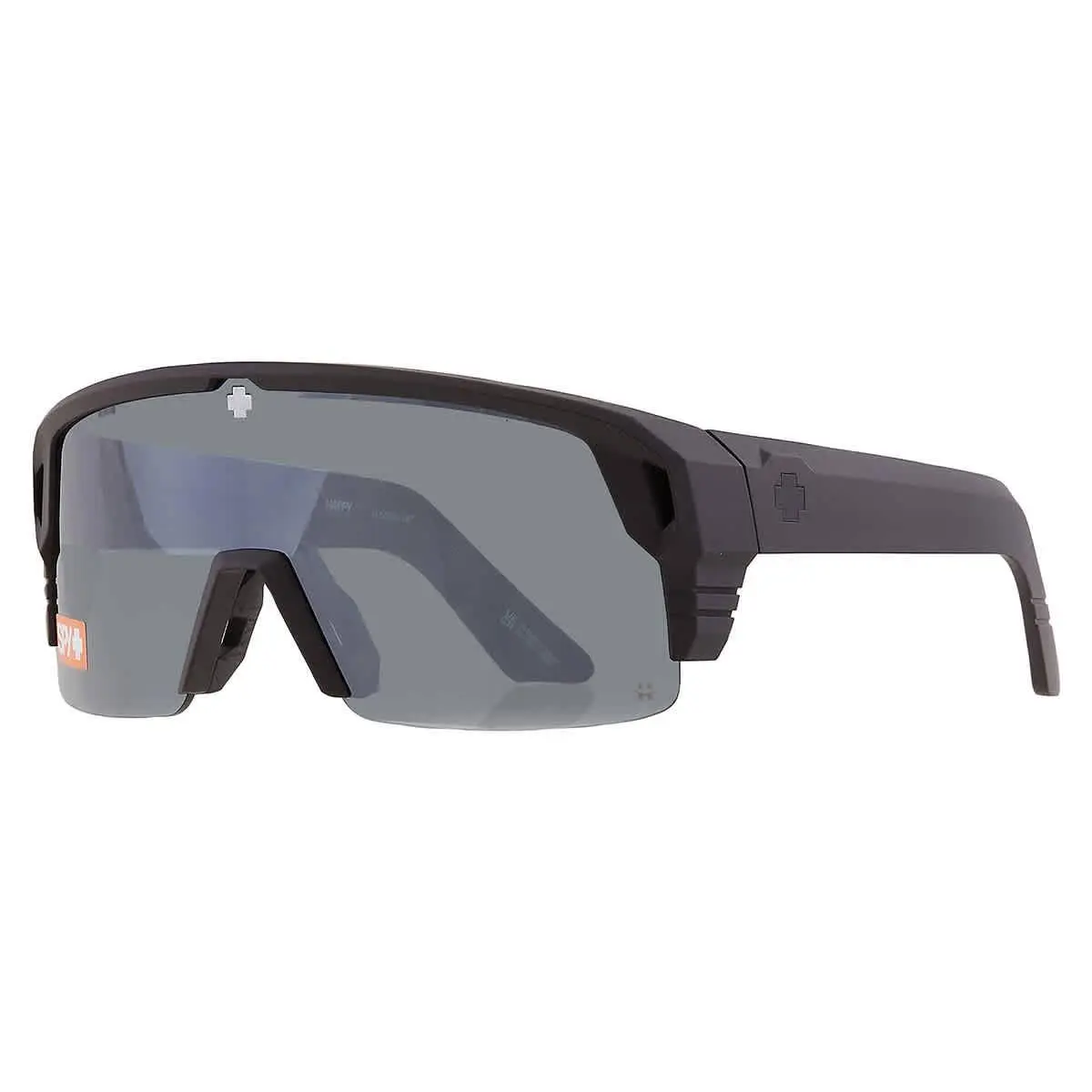 Spy Monolith 5050 Happy Gray Green with Black Spectra Mirror Shield Unisex - Black, Frame: Black, Lens: Multi