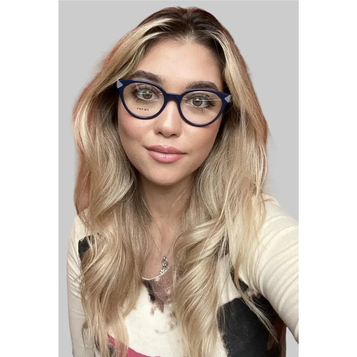 Prada Vpr 0T1 MFT-1O1 51mm Blue Cat Eye Women`s Eyeglasses Frame 6