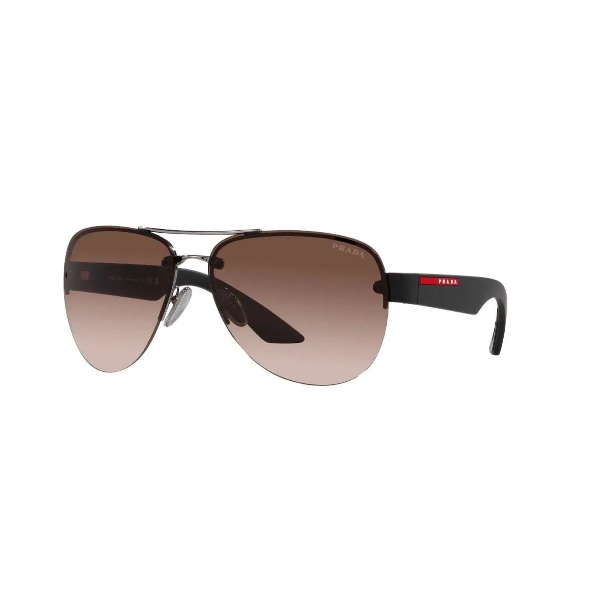 Linea Rossa PS55YS 5AV02P 64 Gunmetal/brown Shaded Sunglasses by Prada