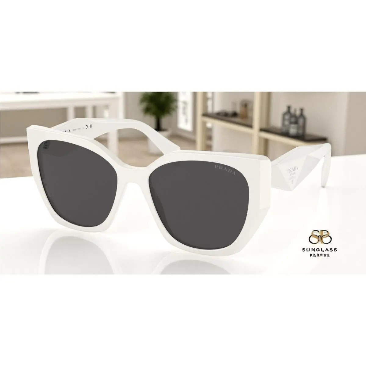 Prada PR 19ZS 1425S0 Talc Dark Grey 55 mm Women`s Sunglasses