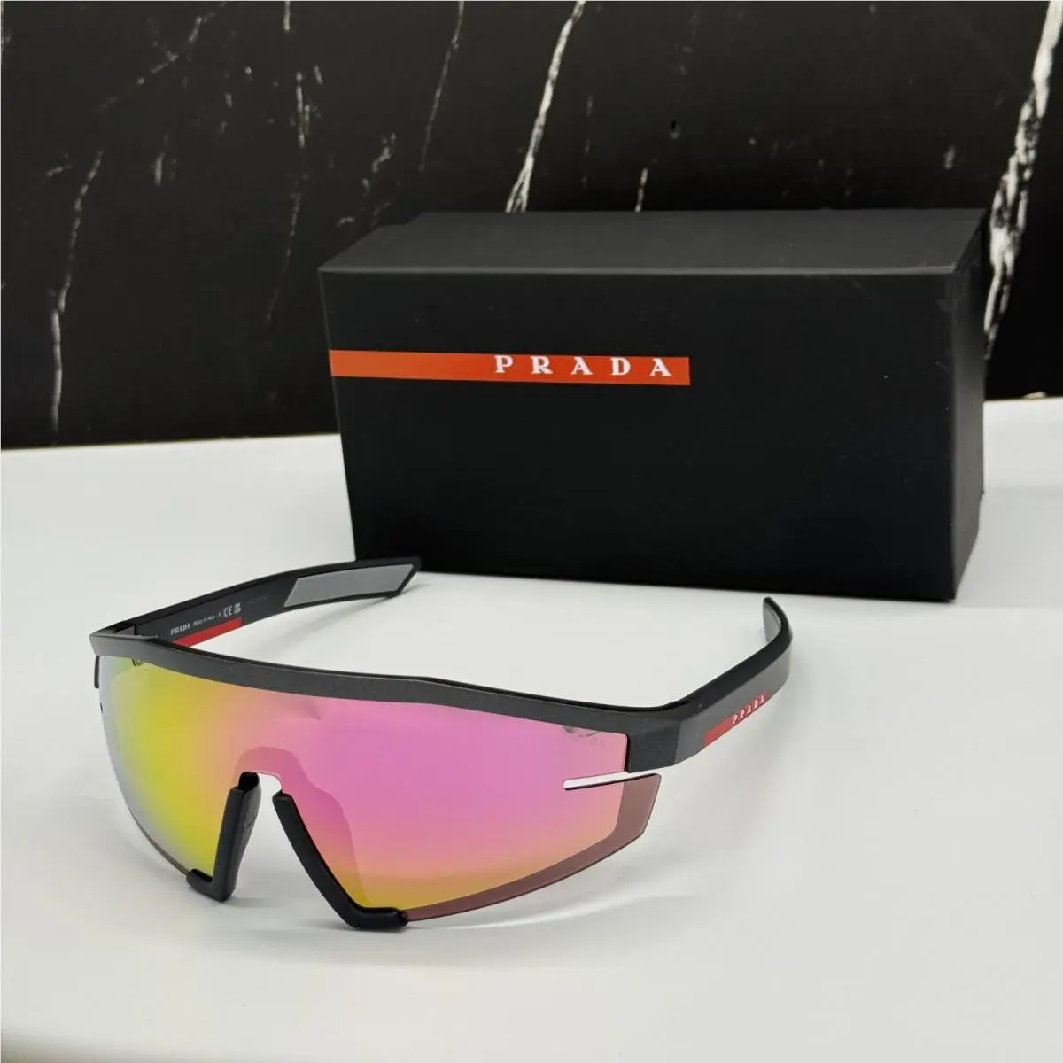 Prada Linea Rossa PS03ZS 15P20A Men Pink Gray Sport Sunglasses