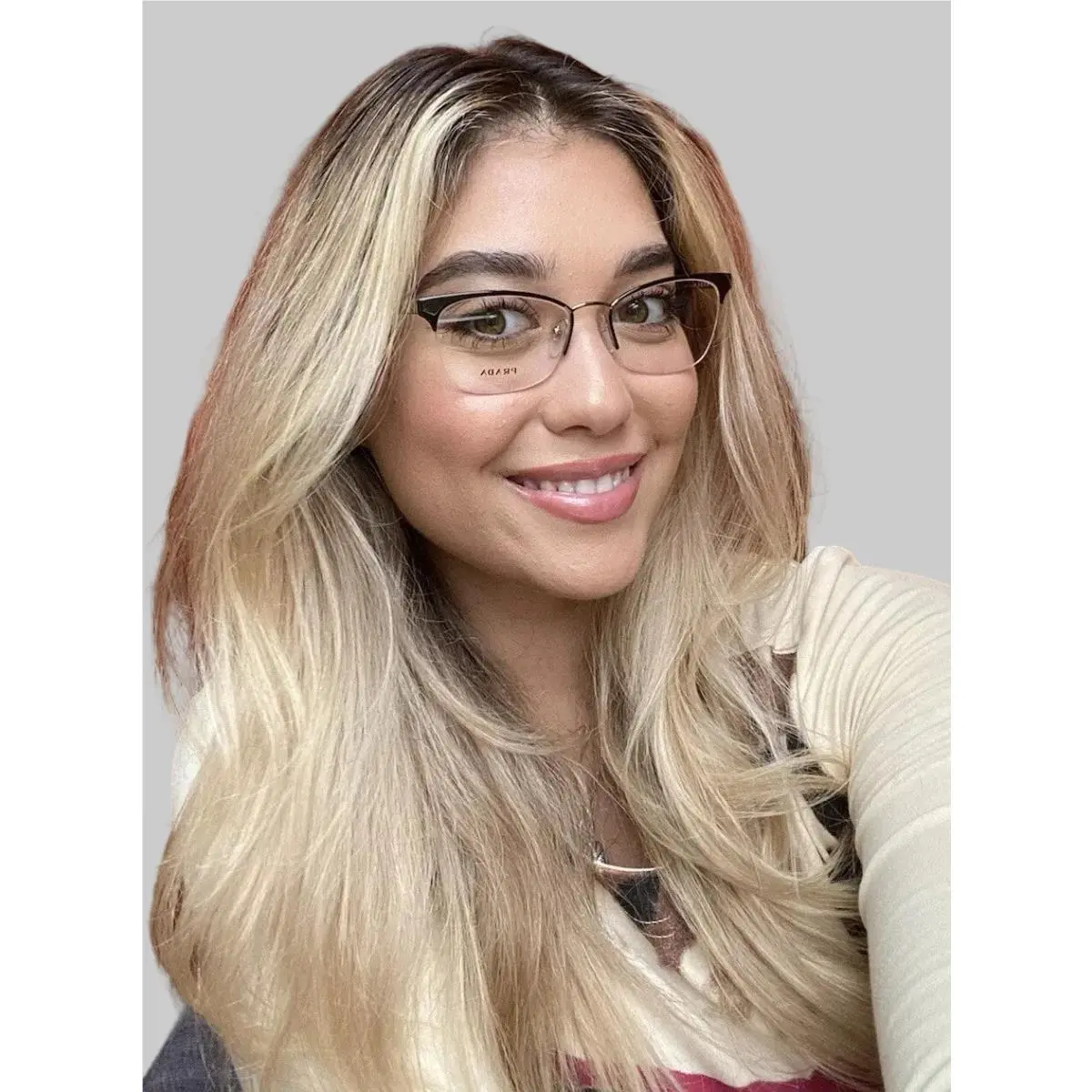 Prada Vpr 56Q OHD-1O1 51mm Semi-rimless Women`s Eyeglasses Frame