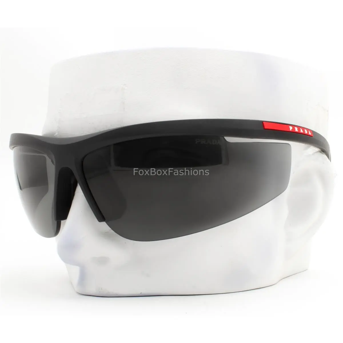 Prada Linea Rossa Shield Sunglasses Matte Black Sps A02 1BO-5S0 with Case