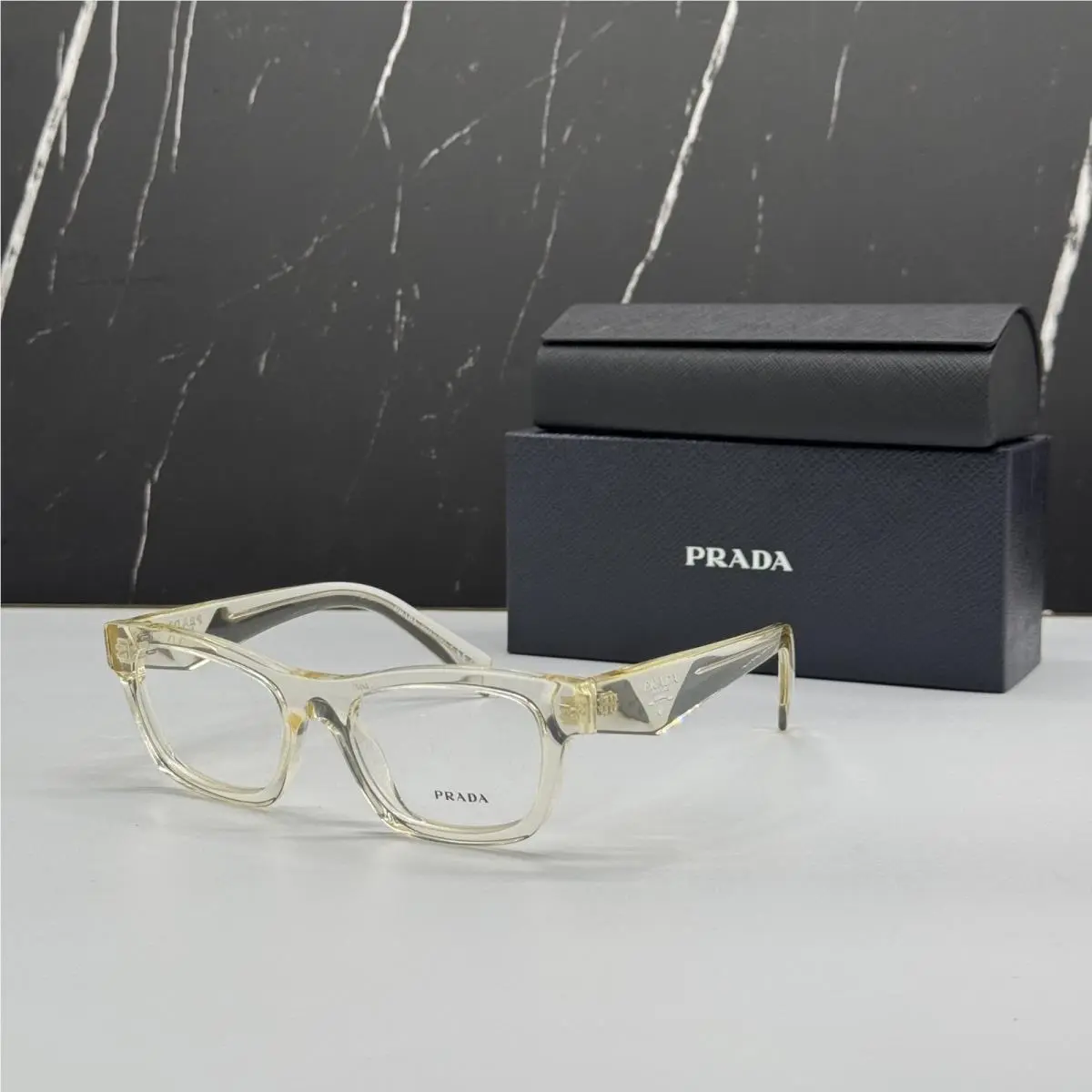 Prada PRB01V 19X1O1 Women Clear Cream Cat Eye Eyeglasses