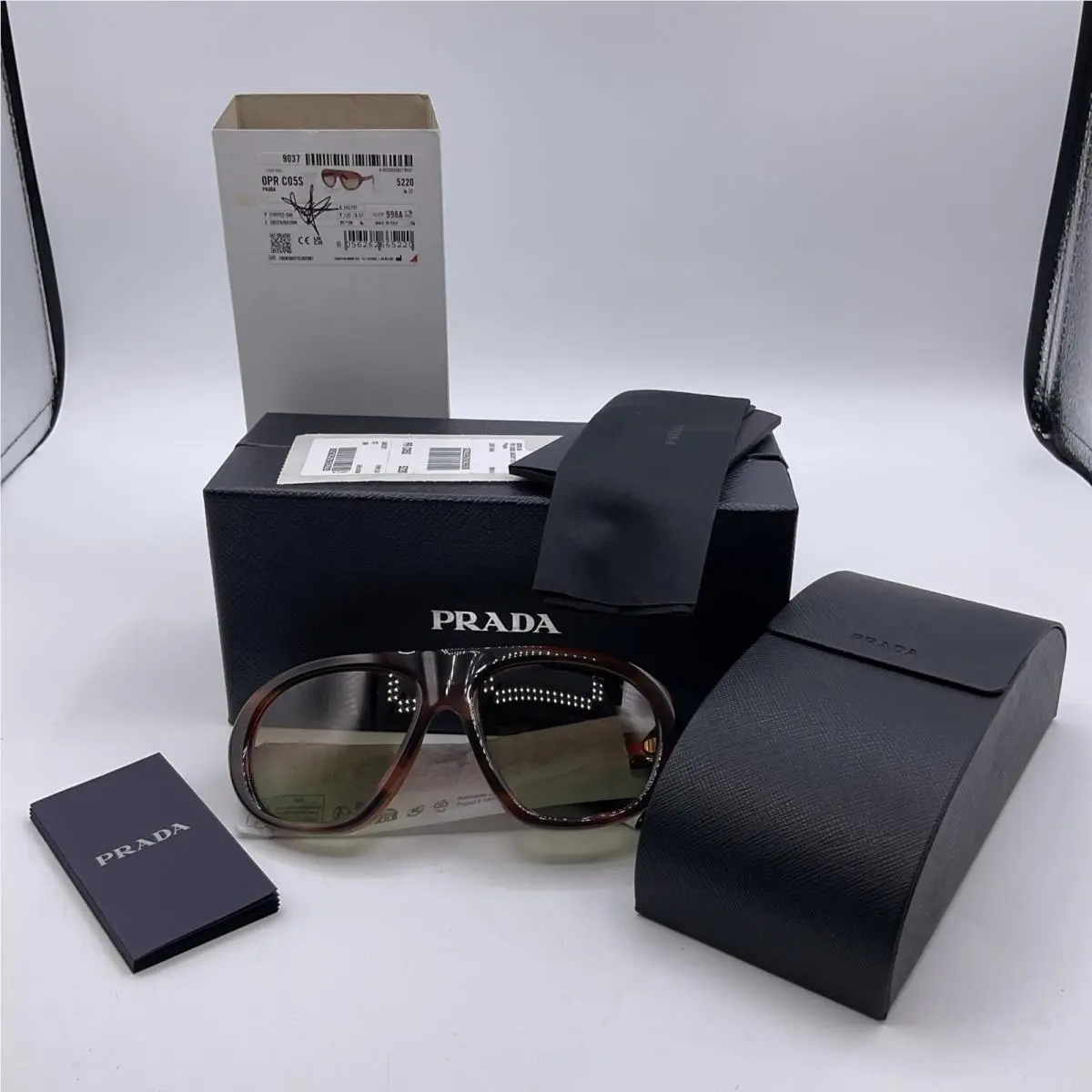 Prada PR C05S Oversized Gradient Sunglasses Case Box