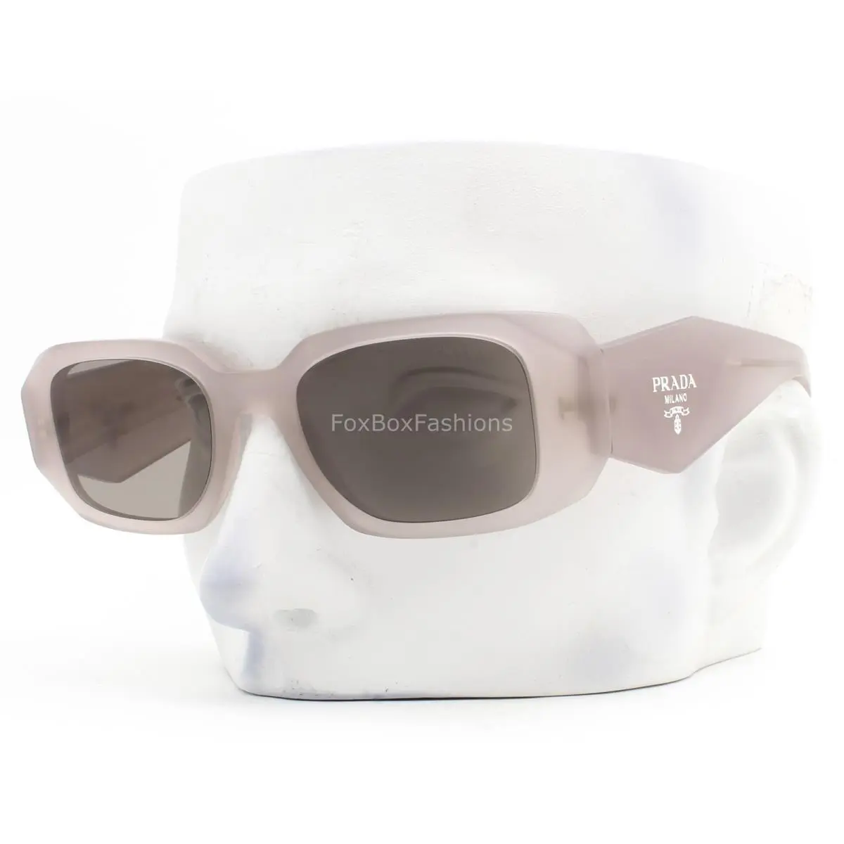 Prada Sunglasses Matte Milky Lilac Silver Logo Spr 17W 21H-80Q with Case