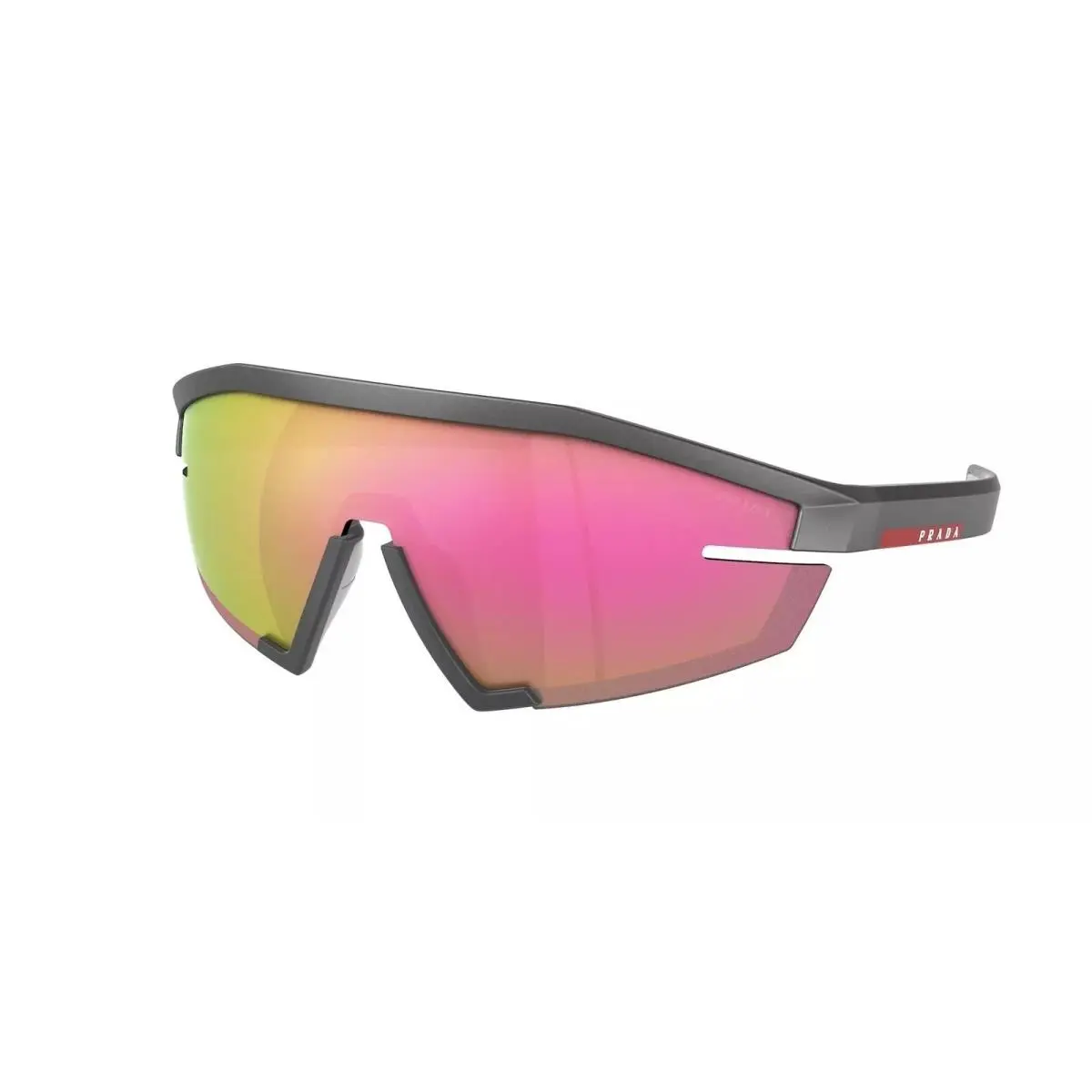 Prada Linea Rossa PS 03ZS 15P20A Metal Grey Pink Mirror Men`s 70 mm Sunglasses