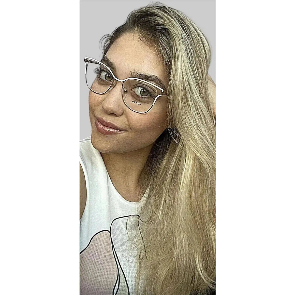 Prada Vpr 54U SL4-1O1 51mm White Oversized Women`s Eyeglasses Frame