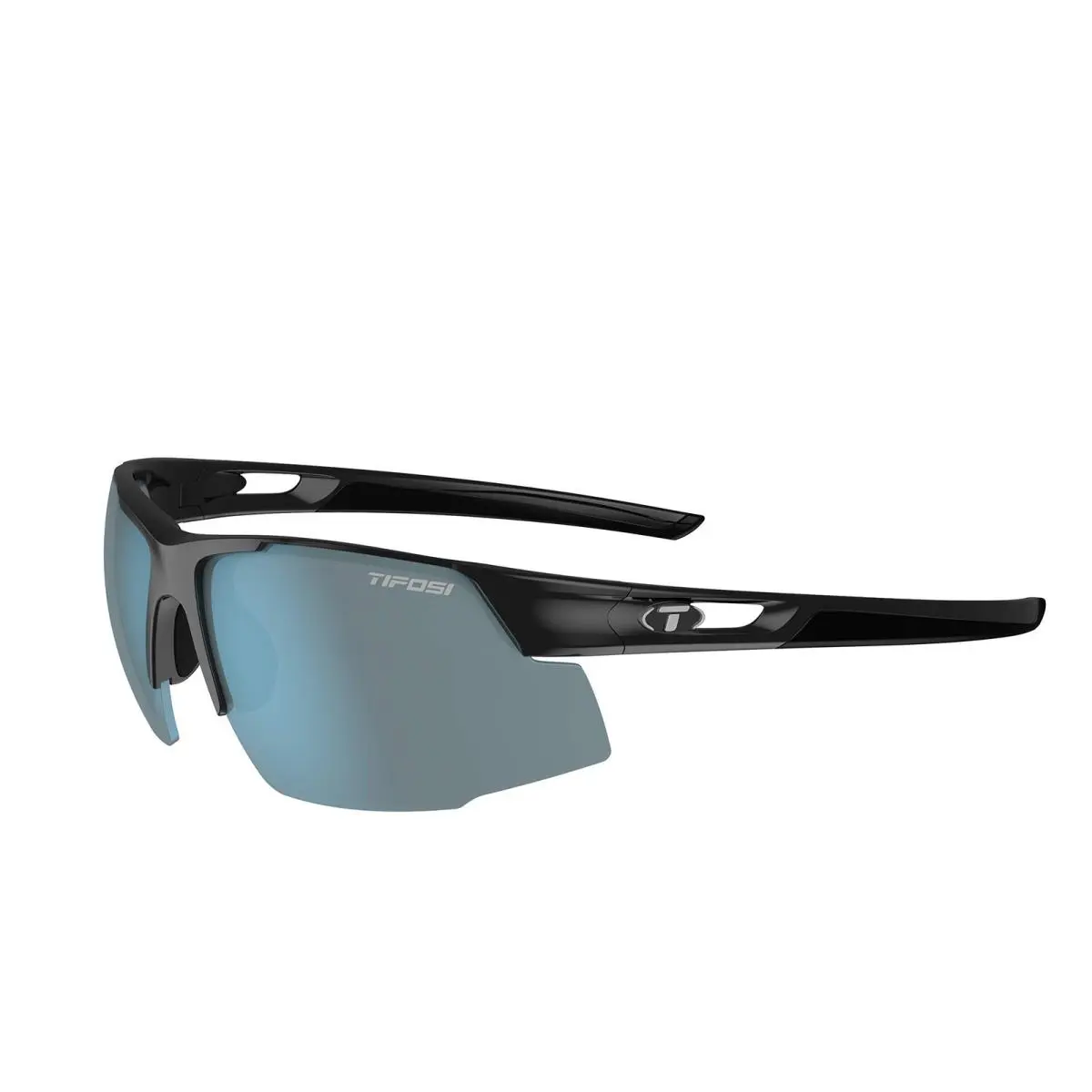 Tifosi Optics Centus Sunglasses Gloss Black/smoke Bright Blue Lenses