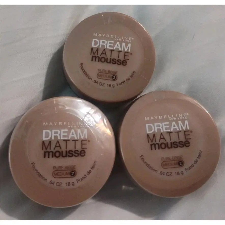 3 Pack Maybelline Pure Beige Medium 2 Dream Matte Mouse Foundation