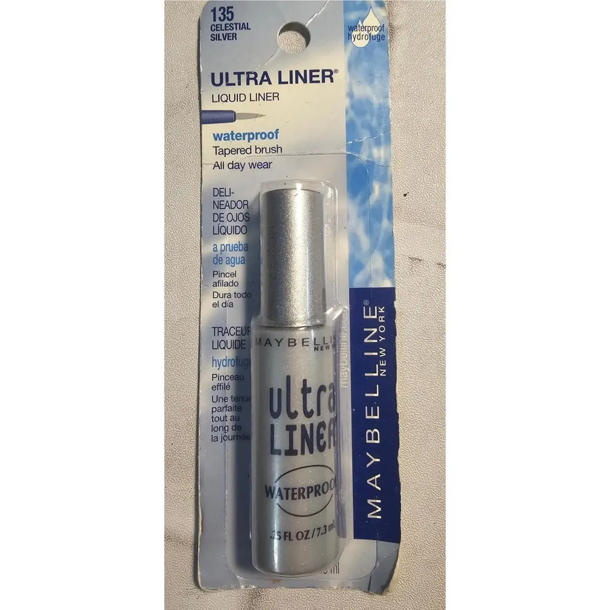 Retired Maybelline Liquid Liner 0.25 fl oz Silver Ultra Liner Celestial Silver