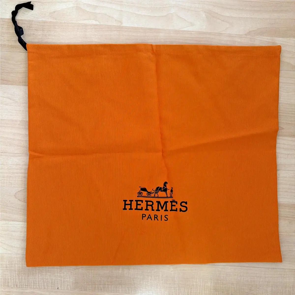 Classic Orange Hermes Drawstring Dust Bag 19 X 17