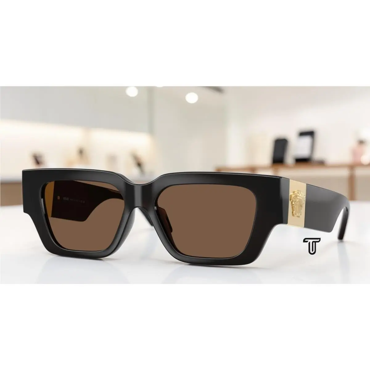 Versace VE4497U 554373 Transparent Brown Brown 53 mm Women`s Sunglasses