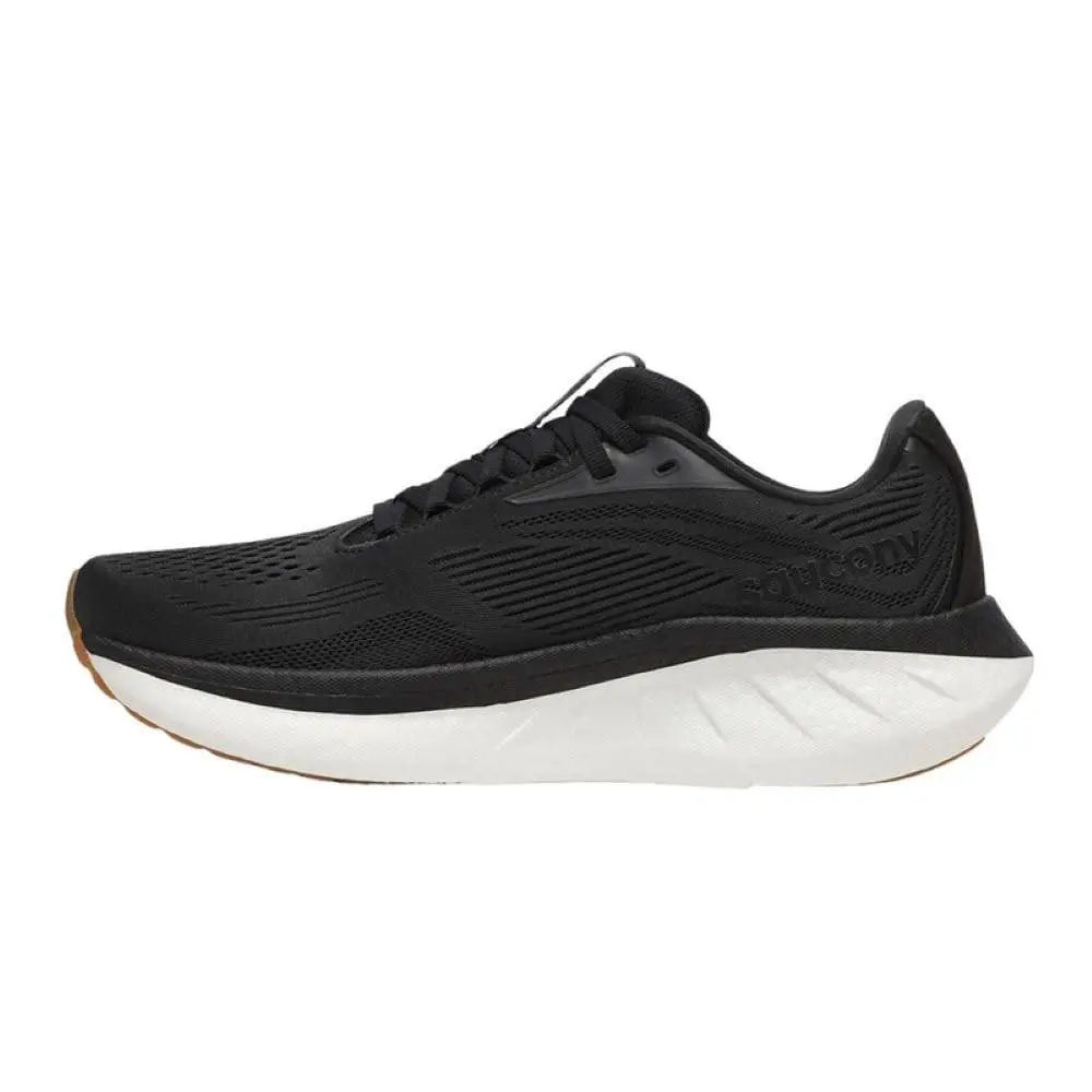 Saucony Women`s Ride 18 Sneaker Black/gum 6