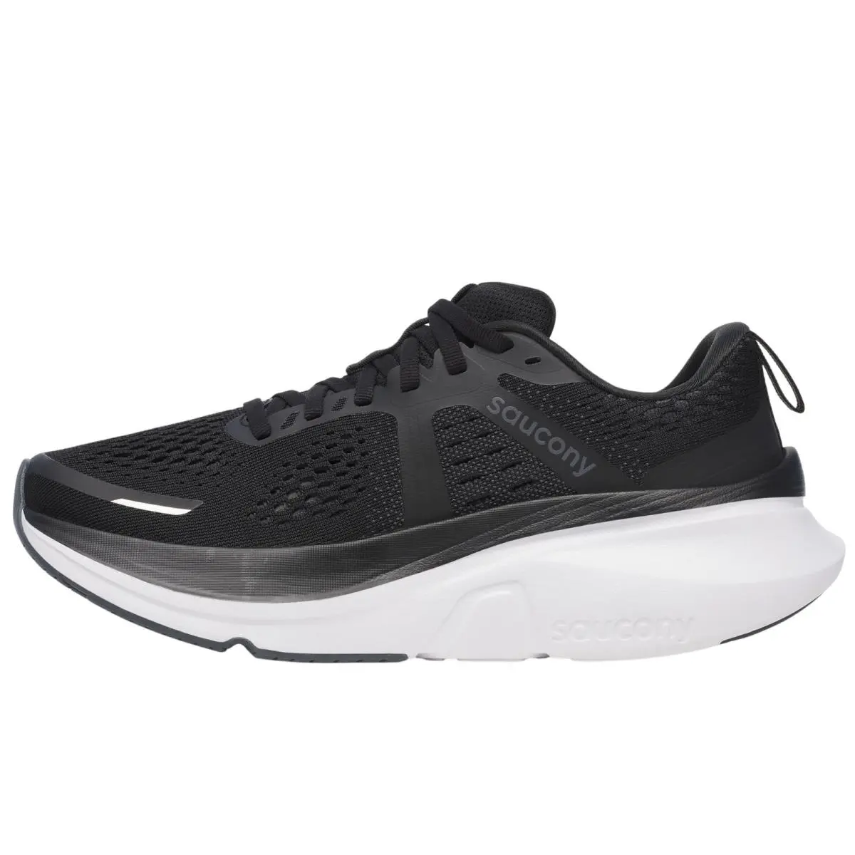 Saucony Women`s Guide 18 Sneaker Black/white 8.5 Wide