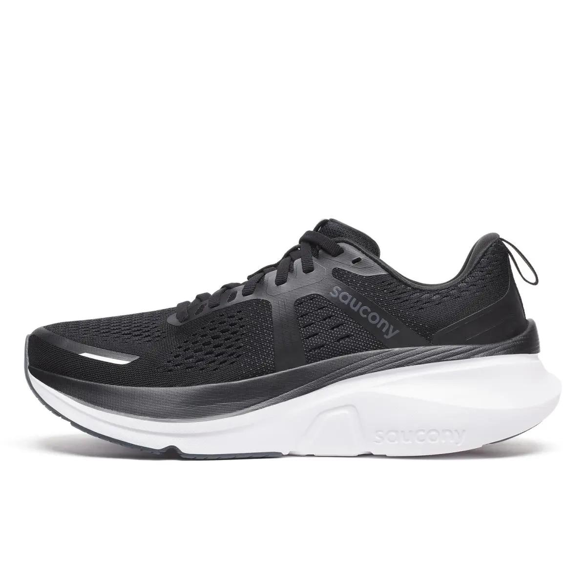 Saucony Men`s Guide 18 Sneaker Black/white 11.5 Wide