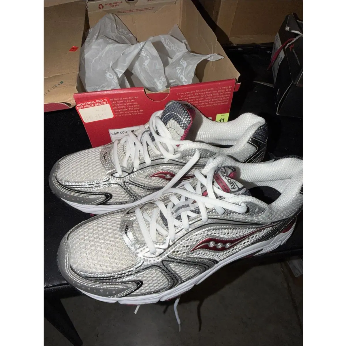 Saucony Cohesion Women’s Sz 11 Wide Walking/ Running Shoes Silver Black Purple