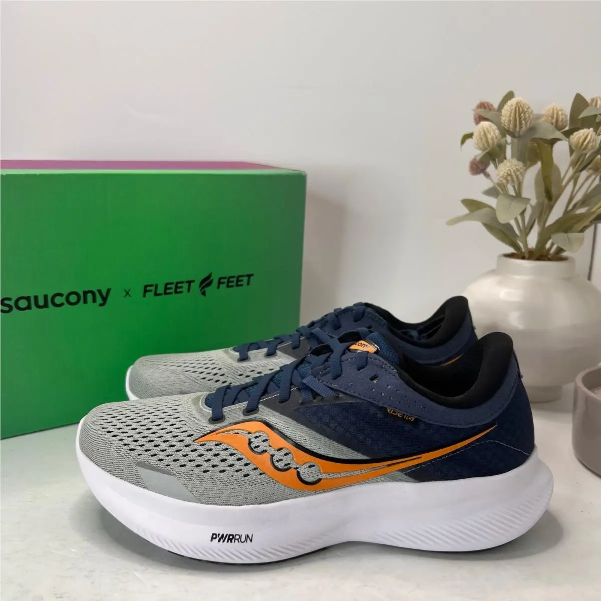 Saucony Ride 16 Neutral Sneaker Gray/blue/orange S20830-91 Men 8M