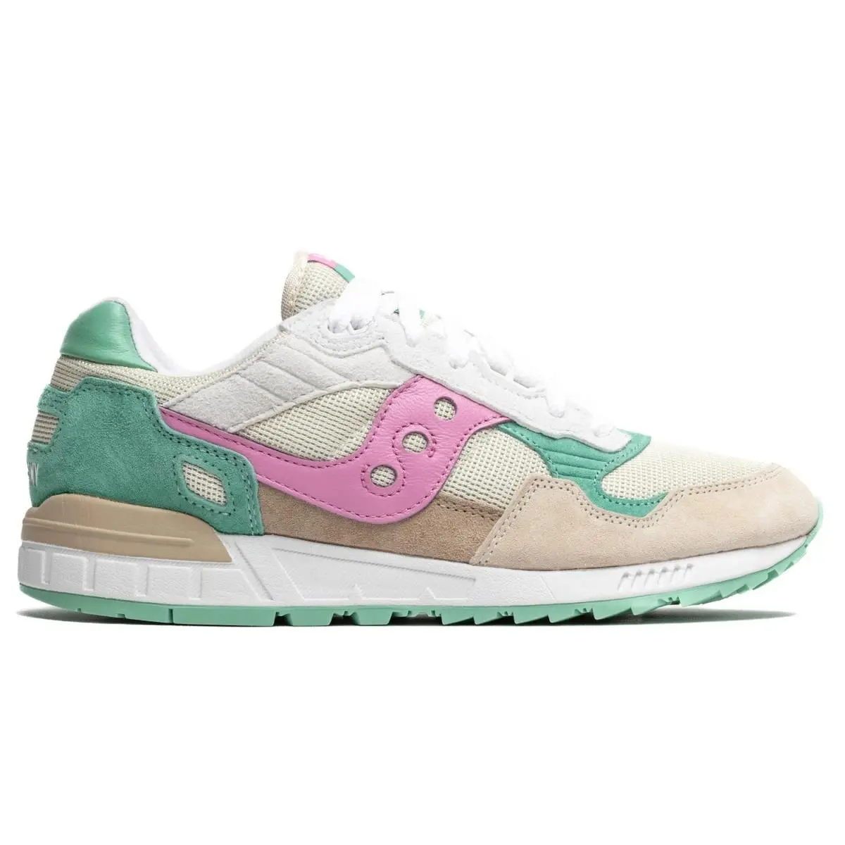 Saucony Shadow 5000 Men`s Size 10 Running Shoes Beige Pink Teal S70665-34 - Beige/Pink