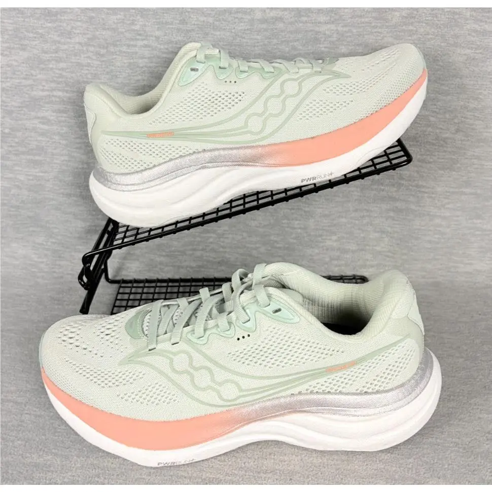 Saucony Ride 19 Sneakers Womens 8.5 W Mist Cameo Green Pink Running Comfort