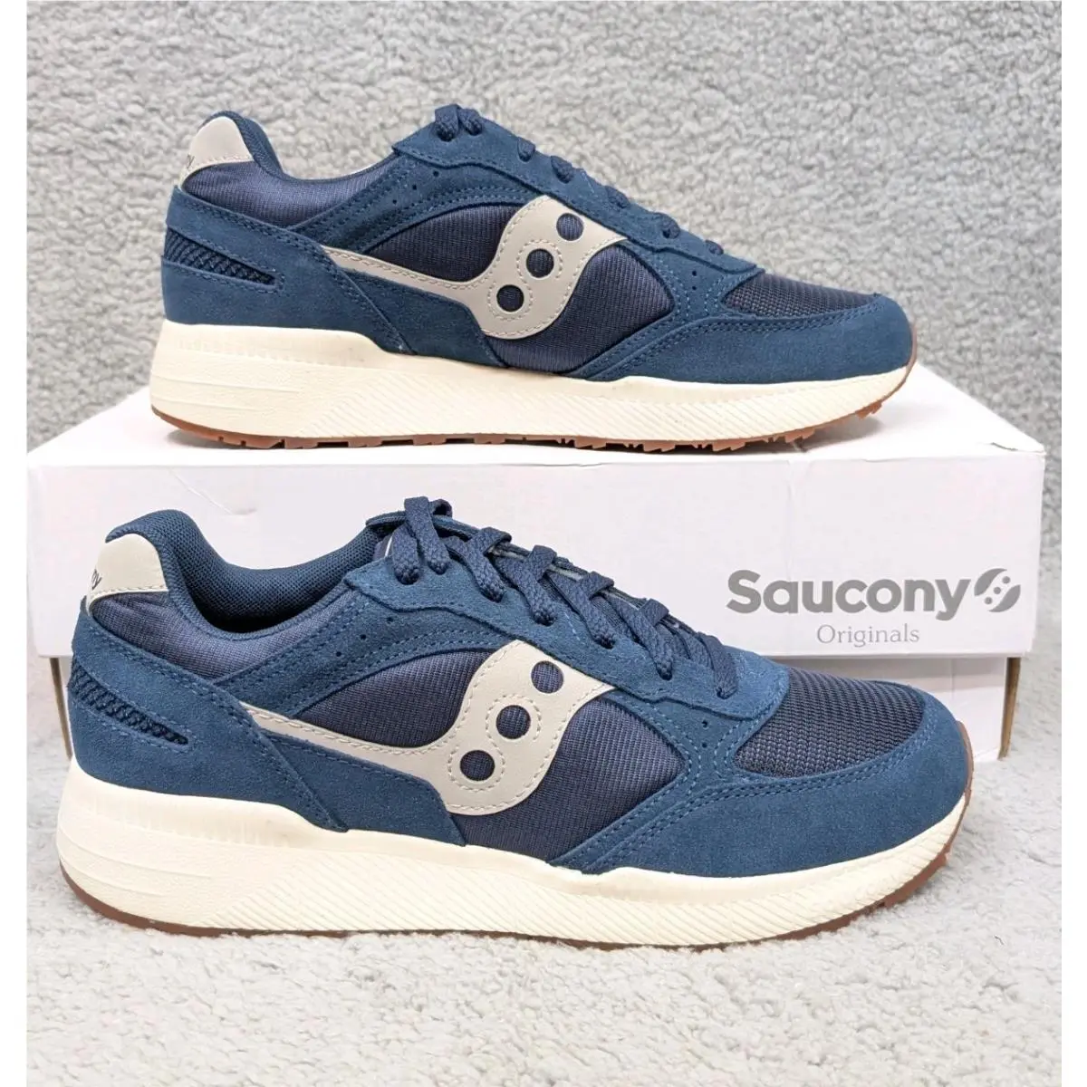 Saucony Originals Eclipse Mens Shoes Size 10 Running Navy White Lace Up Sneaker