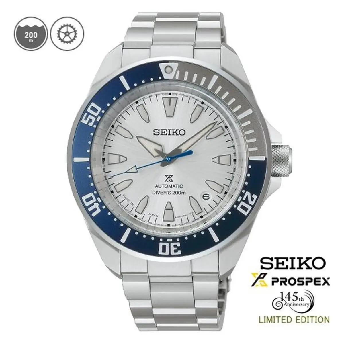 Seiko Prospex Seiko HBB001 145th Anniversary Limited Edition Automatic - Band: Silver