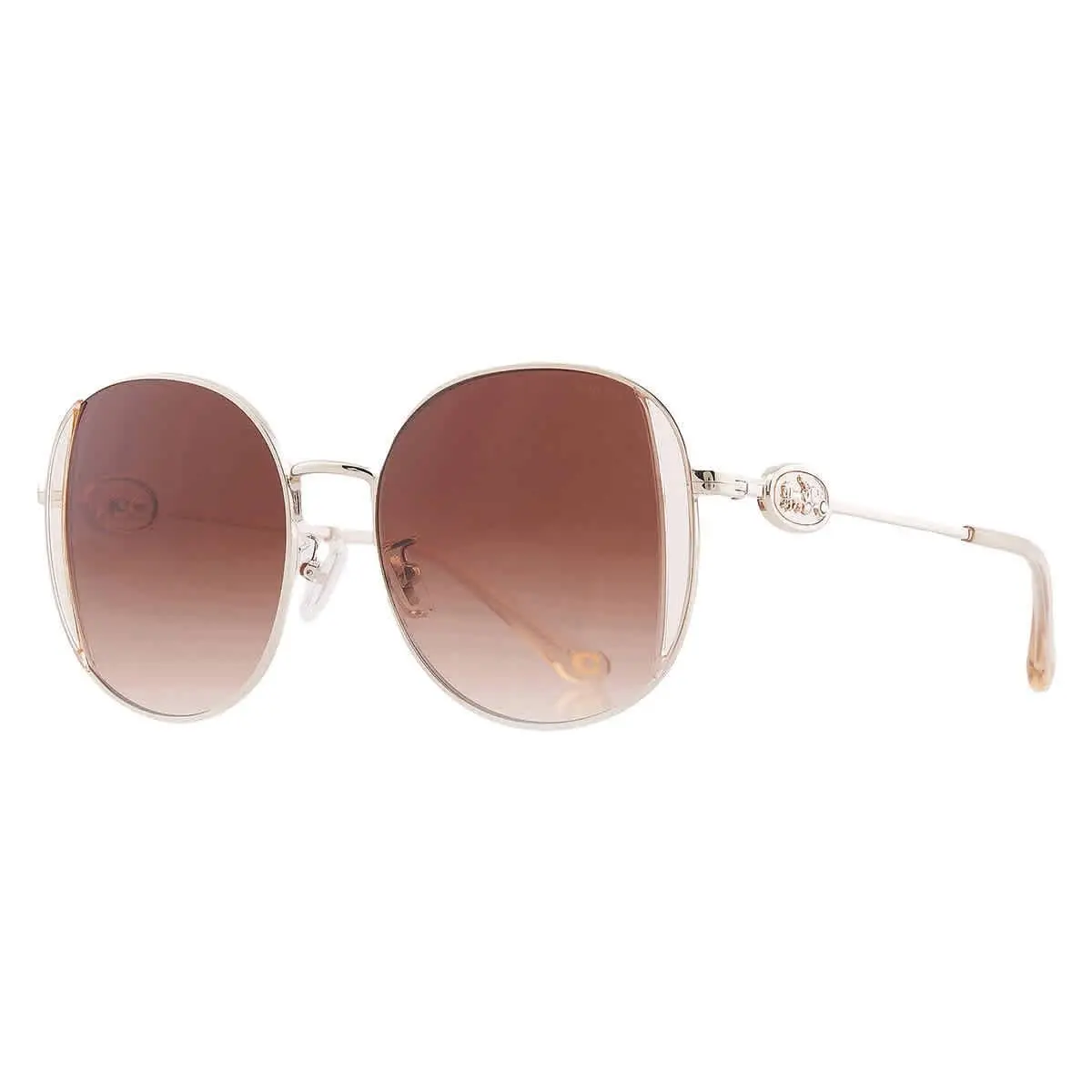 Coach Brown Gradient Round Ladies Sunglasses HC7176B 900574 54 HC7176B 900574 54