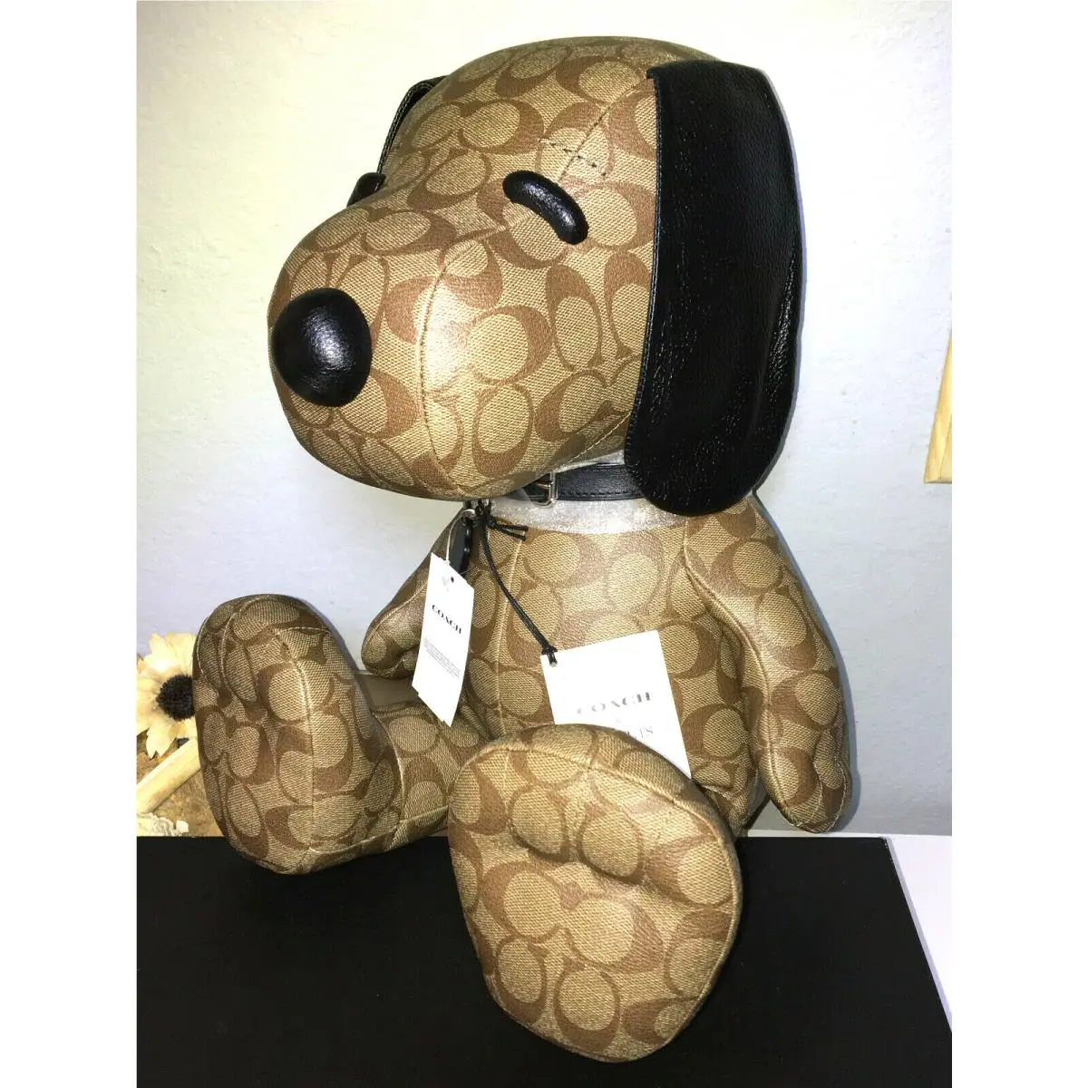 Coach X Peanuts Snoopy Doll Medium Signature Print Canvas Leather Collectible
