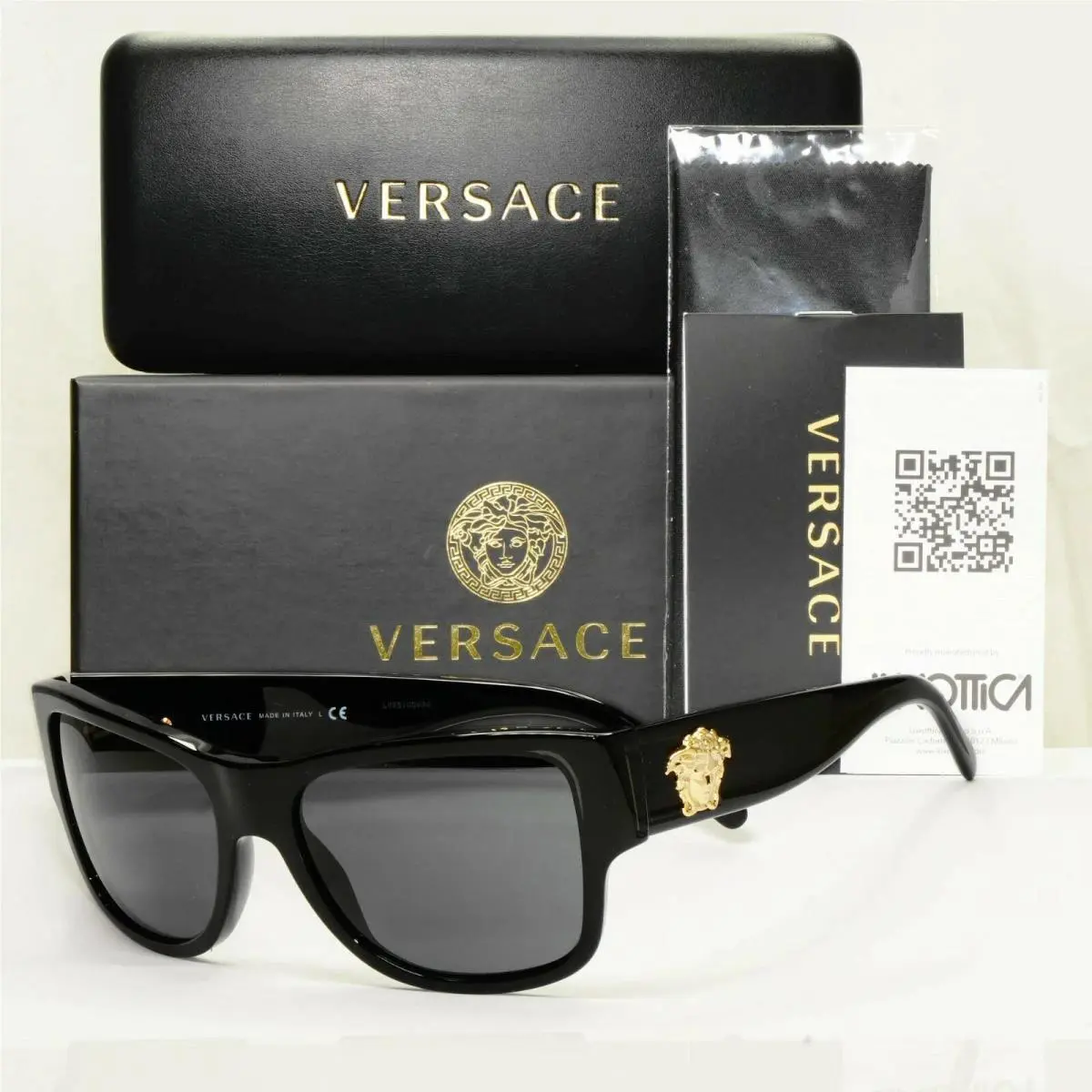 Sunglasses 4275 GB1/87 58mm Black Gold Frame by Versace
