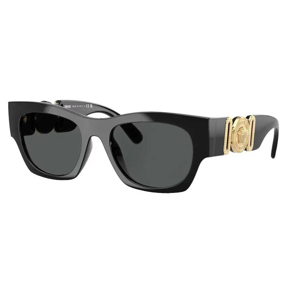Versace VE 4479U GB1/87 Black Plastic Pillow Sunglasses Grey Lens